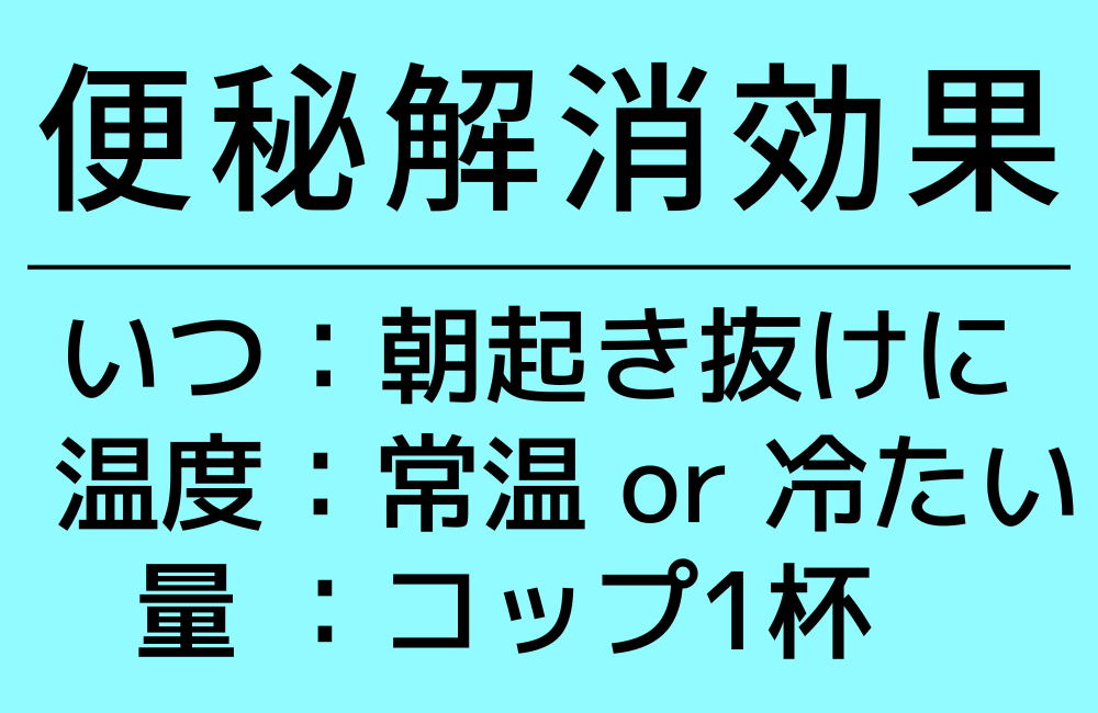 便秘解消効果の飲み方