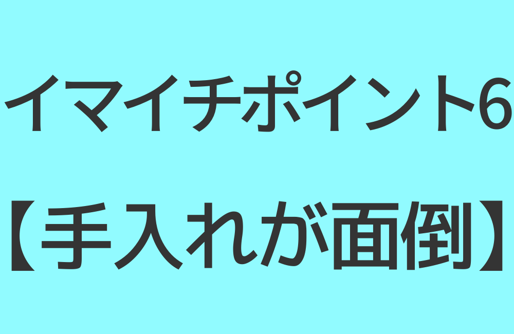 イマイチポイント6【手入れが面倒】